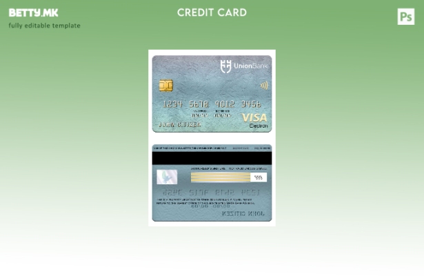 Модерен стил Шаблон за електронска картичка за виза на банката на Унијата на Лих